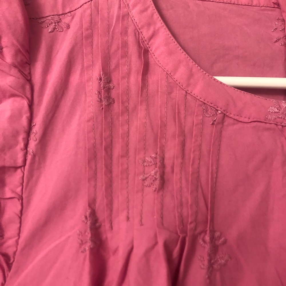 NWT Gap Flutter Sleeve Bubblegum Pink Midi Eyelet Dress Size 8 - Picture 5 of 7